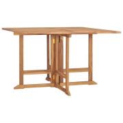 vidaXL Sammenleggbart hagespisebord 120x120x75 cm heltre teak