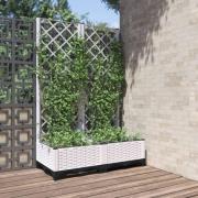 vidaXL Plantekasse med espalier hvit 80x40x121,5 cm PP