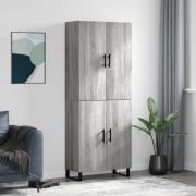 vidaXL Highboard grå sonoma 69,5x34x180 cm konstruert tre