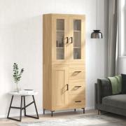 vidaXL Highboard sonoma eik 69,5x34x180 cm konstruert tre