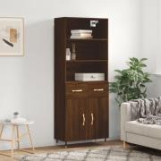 vidaXL Highboard brun eik 69,5x34x180 cm konstruert tre