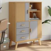 vidaXL Highboard OLDEN grå og brun 85x43x125 cm heltre furu