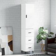 vidaXL Highboard hvit 34,5x34x180 cm konstruert tre