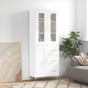 vidaXL Highboard hvit 69,5x34x180 cm konstruert tre