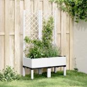 vidaXL Plantekasse med espalier hvit 80x40x142 cm PP