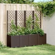 vidaXL Plantekasse med espalier brun 160x40x140 cm PP