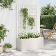 vidaXL Plantekasse med espalier hvit 80x36x140 cm PP