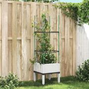 vidaXL Plantekasse med espalier hvit 40x40x142,5 cm PP