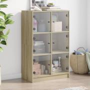 vidaXL Highboard med dører sonoma eik 68x37x109 cm konstruert tre