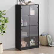 vidaXL Highboard med dører svart 68x37x142 cm konstruert tre