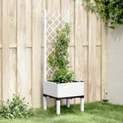 vidaXL Plantekasse med espalier hvit 40x40x142 cm PP