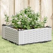 vidaXL Plantekasse med plugger hvit 42,5x42,5x28,5 cm PP