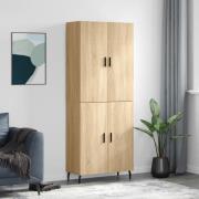 vidaXL Highboard sonoma eik 69,5x34x180 cm konstruert tre