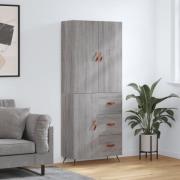 vidaXL Highboard grå sonoma 69,5x34x180 cm konstruert tre