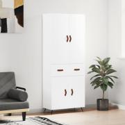 vidaXL Highboard hvit 69,5x34x180 cm konstruert tre