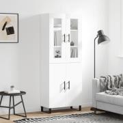 vidaXL Highboard hvit 69,5x34x180 cm konstruert tre