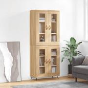 vidaXL Highboard sonoma eik 69,5x34x180 cm konstruert tre