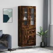 vidaXL Highboard røkt eik 69,5x34x180 cm konstruert tre