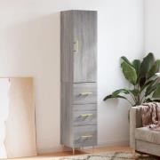 vidaXL Highboard grå sonoma 34,5x34x180 cm konstruert tre