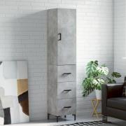 vidaXL Highboard betonggrå 34,5x34x180 cm konstruert tre