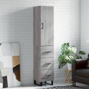 vidaXL Highboard grå sonoma 34,5x34x180 cm konstruert tre