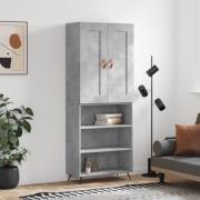 vidaXL Highboard betonggrå 69,5x34x180 cm konstruert tre