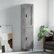 vidaXL Highboard betonggrå 34,5x34x180 cm konstruert tre