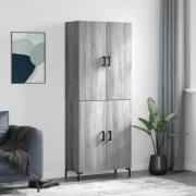 vidaXL Highboard grå sonoma 69,5x34x180 cm konstruert tre