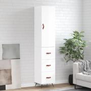 vidaXL Highboard høyglans hvit 34,5x34x180 cm konstruert tre