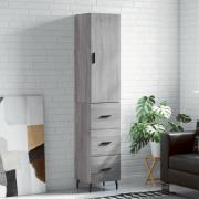 vidaXL Highboard grå sonoma 34,5x34x180 cm konstruert tre