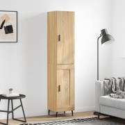 vidaXL Highboard sonoma eik 34,5x34x180 cm konstruert tre