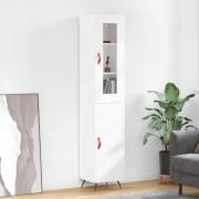 vidaXL Highboard høyglans hvit 34,5x34x180 cm konstruert tre