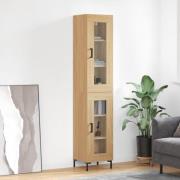 vidaXL Highboard sonoma eik 34,5x34x180 cm konstruert tre