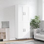 vidaXL Highboard høyglans hvit 69,5x34x180 cm konstruert tre