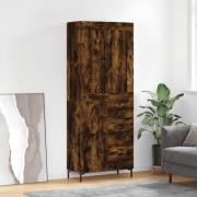 vidaXL Highboard røkt eik 69,5x34x180 cm konstruert tre