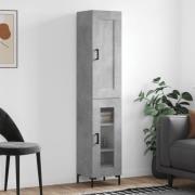 vidaXL Highboard betonggrå 34,5x34x180 cm konstruert tre