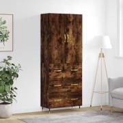 vidaXL Highboard røkt eik 69,5x34x180 cm konstruert tre