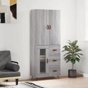 vidaXL Highboard grå sonoma 69,5x34x180 cm konstruert tre