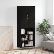 vidaXL Highboard svart 69,5x34x180 cm konstruert tre