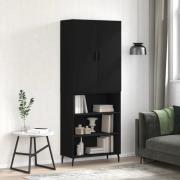 vidaXL Highboard svart 69,5x34x180 cm konstruert tre