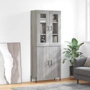 vidaXL Highboard grå sonoma 69,5x34x180 cm konstruert tre