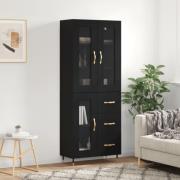 vidaXL Highboard svart 69,5x34x180 cm konstruert tre