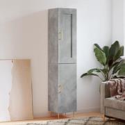 vidaXL Highboard betonggrå 34,5x34x180 cm konstruert tre