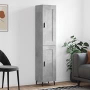 vidaXL Highboard betonggrå 34,5x34x180 cm konstruert tre