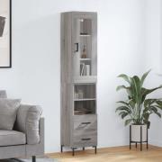 vidaXL Highboard grå sonoma 34,5x34x180 cm konstruert tre