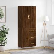 vidaXL Highboard brun eik 69,5x34x180 cm konstruert tre