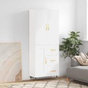 vidaXL Highboard hvit 69,5x34x180 cm konstruert tre