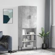 vidaXL Highboard betonggrå 69,5x34x180 cm konstruert tre