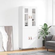 vidaXL Highboard hvit 69,5x34x180 cm konstruert tre