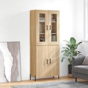 vidaXL Highboard sonoma eik 69,5x34x180 cm konstruert tre